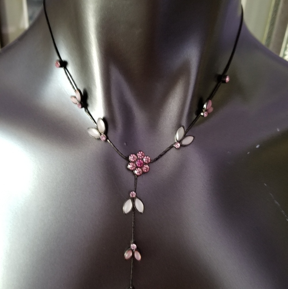 Pink crystal necklace